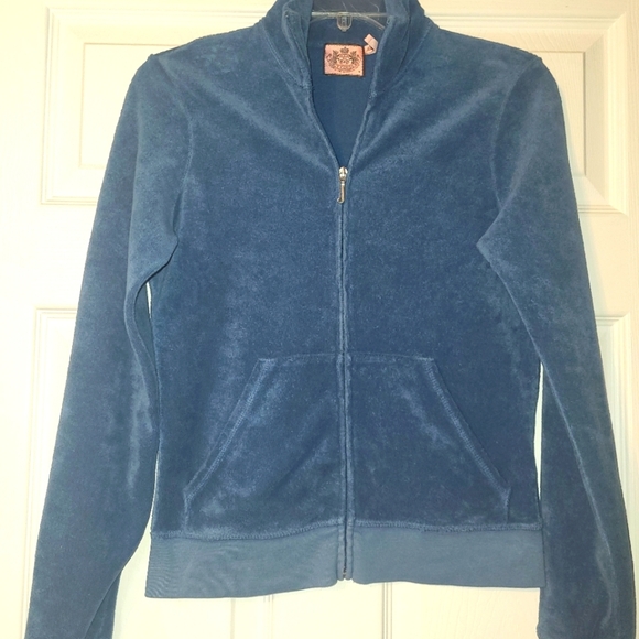 Juicy Couture Terry Cloth Zip-Up Jacket  Women's Size Medium "J" Zipper Charm - Picture 1 of 9